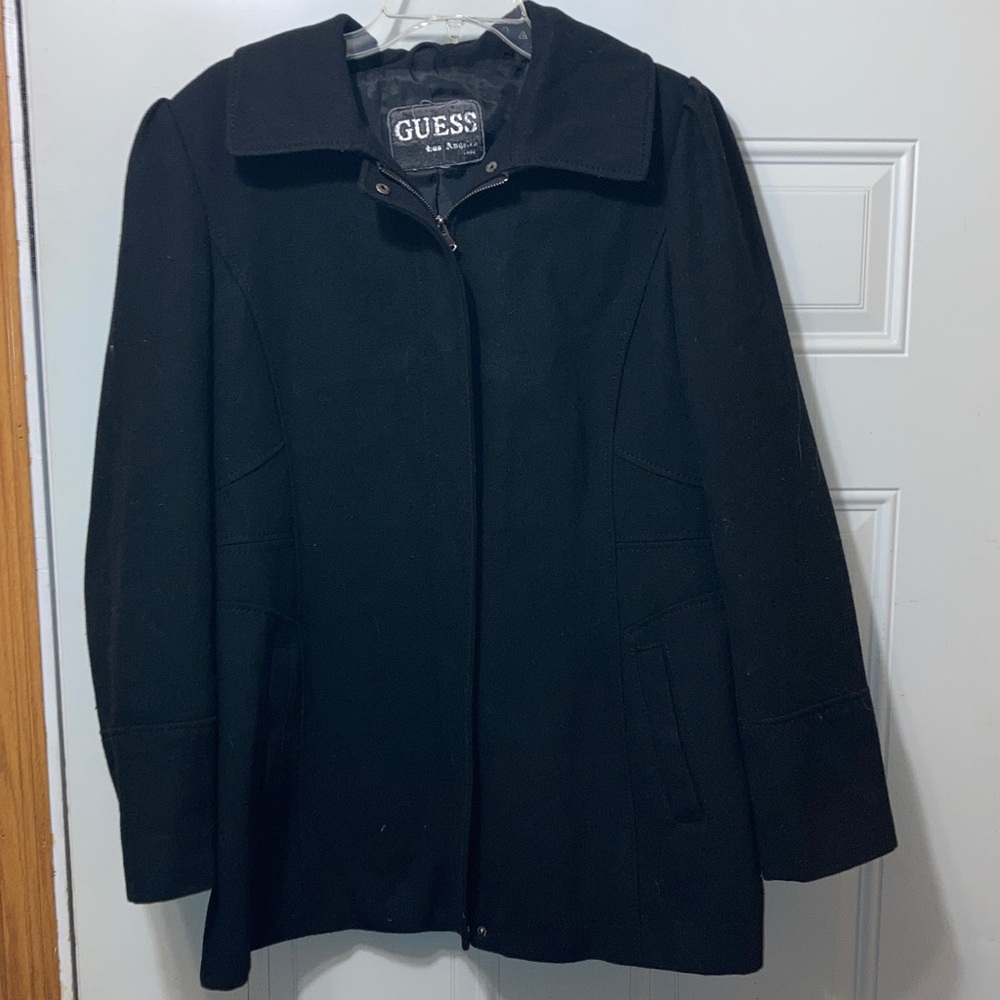 GUESS Women's Elegant Black Coat XL